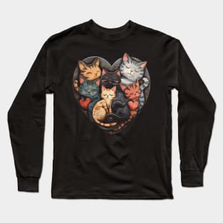 Cat Lovers Design Long Sleeve T-Shirt